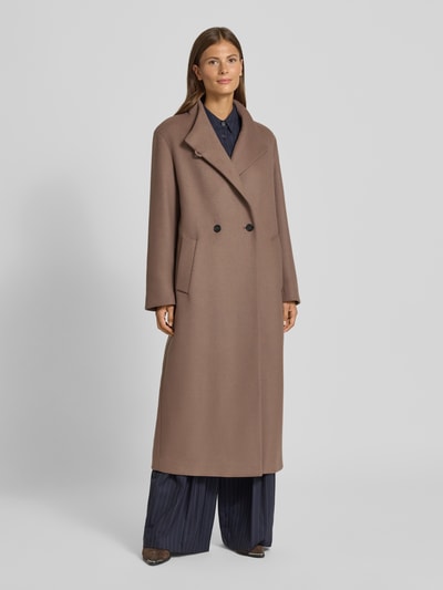 Windsor Mantel aus Schurwolle-Mix mit Stehkragen Mud 4