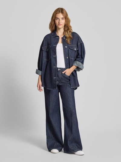 Gina Tricot Bluzka jeansowa o kroju Oversized z czystej Bawełna Jeansowy niebieski 1