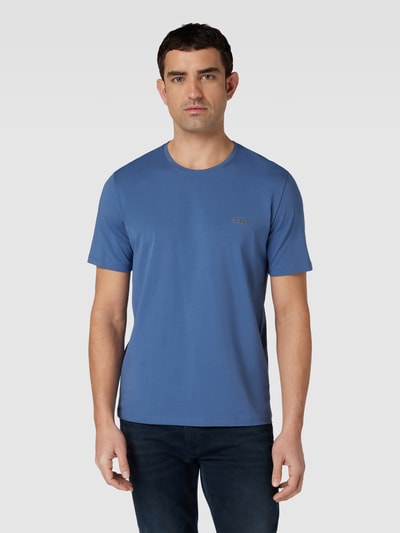 BOSS T-shirt met labelstitching Blauw - 4