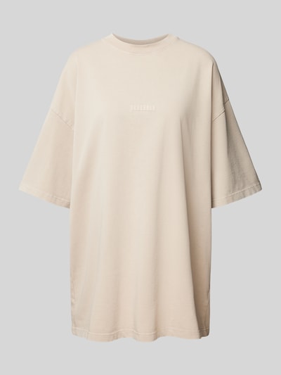 Karo Kauer Oversized T-Shirt mit Label-Print Modell 'UNITY' Taupe 2