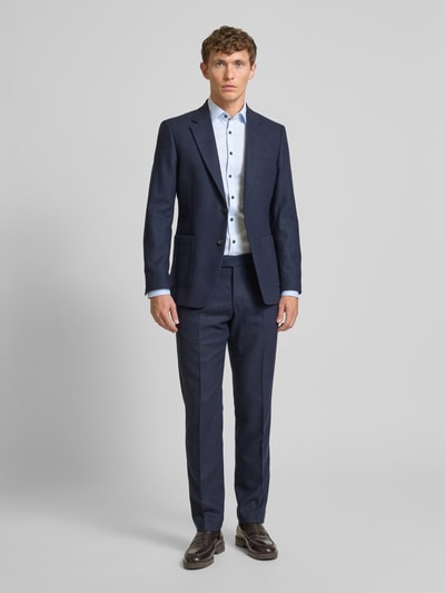 OLYMP No. Six Super Slim Fit Business-Hemd mit Strukturmuster Modell 'New York' Bleu 1