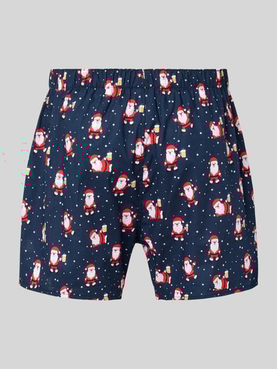Christian Berg Men Boxershorts im Allover-Look mit elastischem Bund Dunkelblau 3
