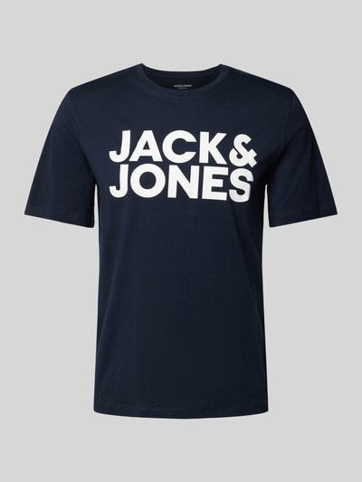 Jack & Jones T-shirt z nadrukiem z logo model ‘CORP’ Granatowy 2