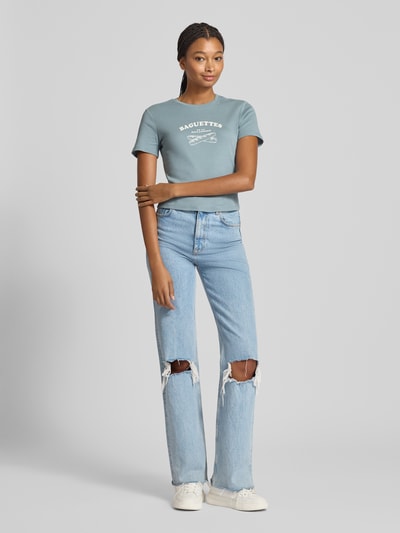 Only Regular Fit T-Shirt aus reiner Baumwolle Modell 'BINA LIFE' Schilf 1