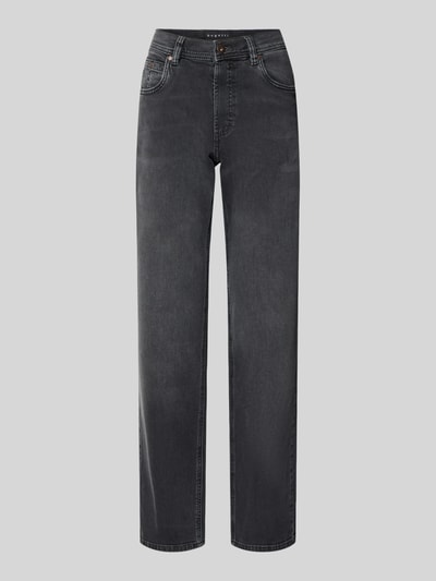 Produktfoto, Regular Fit Jeans mit Eingrifftaschen van bugatti in grijs, mix van katoen en elastaan, knoop- en ritssluiting, bandwijdte maat 32/32 41 cm, binnenbeenlengte 84 cm
