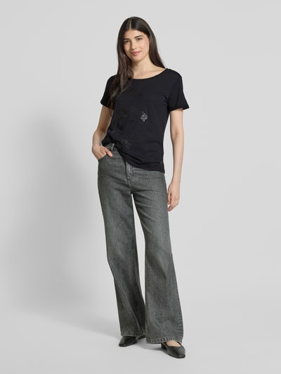 monari T-shirt met statementprint Zwart - 1