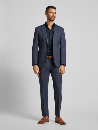 Jake*s Slim Fit Business-Hemd mit Knopfleiste Marine 1