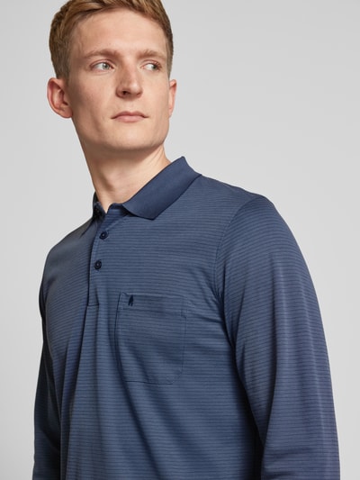 RAGMAN Regular fit poloshirt met borstzak Jeansblauw - 3