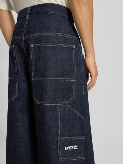 VETEMENTS Wide Fit Jeans mit Logo-Patch Dunkelblau 3