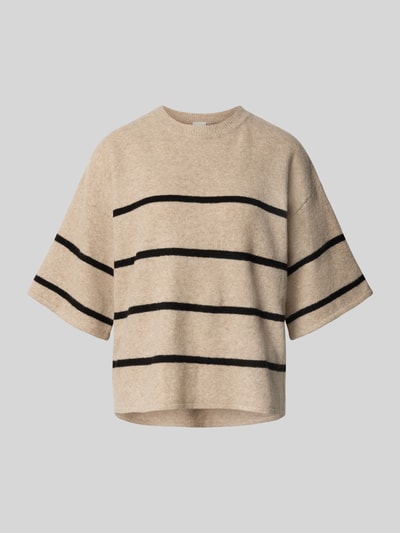 ICHI Gebreide pullover met 1/2-mouwen, model 'DASILA' Beige - 2
