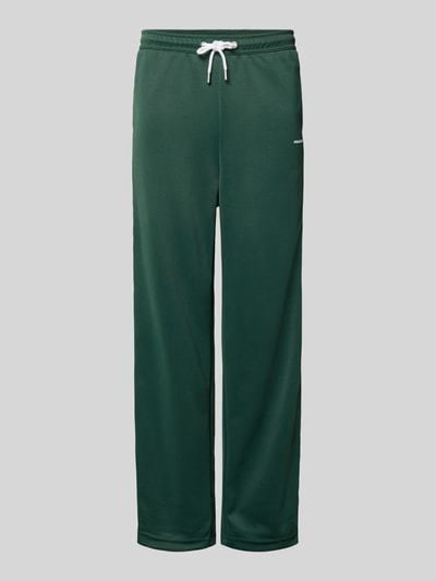 Produktfoto, Wide Leg Sweatpants mit elastischem Bund von Pegador, grüner Material-Mix mit Logo, Tunnelzug, Herren, Innenbeinlänge 75 cm