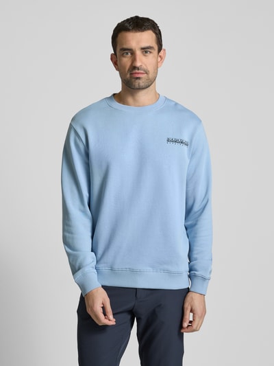 Napapijri Sweatshirt mit Label-Print Modell 'SOVANA' Hellblau 4