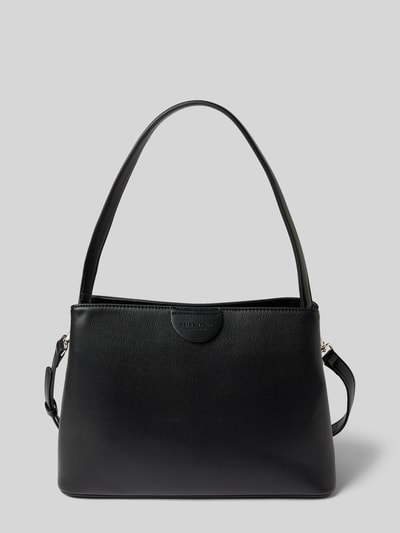 Seidenfelt Hobo Bag mit Label-Detail Modell 'Linsell' Black 2