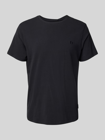 Blend T-Shirt mit geripptem Rundhalsausschnitt Modell 'Dinton' Black 1