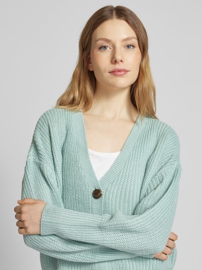 Vero Moda Regular Fit Strickjacke mit Ballonärmeln Modell 'LEA' Schilf 3