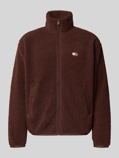 Tommy Jeans Regular fit jack van teddybont met labelstitching Donkerbruin - 2