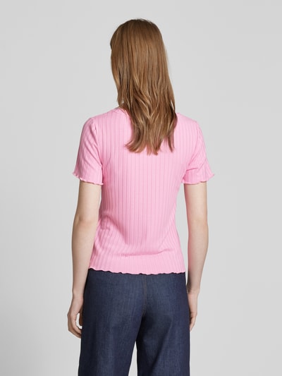 Rich & Royal T-Shirt mit geripptem Rundhalsausschnitt Pink 5