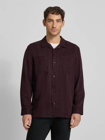 CK Calvin Klein Hemdjacke mit Knopfleiste Bordeaux 4