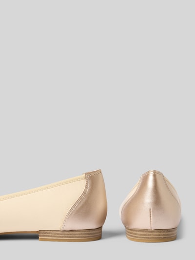 Tamaris Ballerina's van leer met licht gestructureerde zool Goud gemêleerd - 2