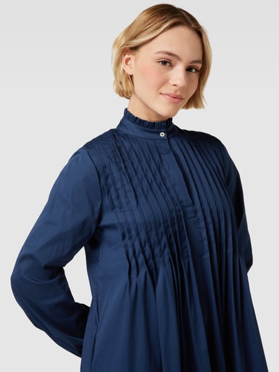 Risy & Jerfs Midi-jurk van puur katoen met stolpplooien, model 'Girona' Marineblauw - 3