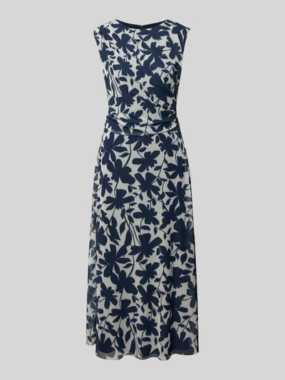 Produktfoto, Regular Fit Midikleid mit floralem Allover-Print von Swing, elastyczna mieszanka materiałów, krój regular fit, kwiatowy nadruk na całej powierzchni, okrągły dekolt, krój bez rękawów, wszyty zamek błyskawiczny, marszczenia, taliowany krój, nieprzezroczysta halka pod spódnicę, długość tyłu w rozmiarze 36: 126 cm, szerokość w rozmiarze 36: 47 cm