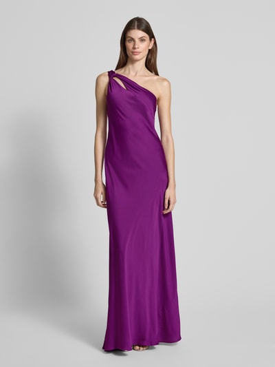 Lauren Ralph Lauren Abendkleid mit One-Shoulder-Träger Modell 'TANEKA' Aubergine 4
