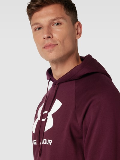 Under Armour Hoodie mit Label-Print Modell 'Rival' Bordeaux 3