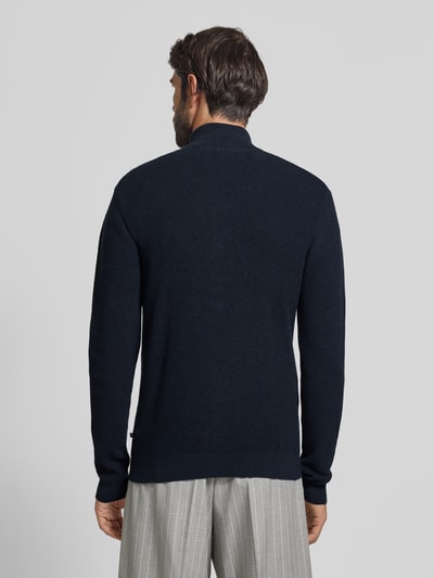 Matinique Slim Fit Strickjacke mit Stehkragen Modell 'Alagoon' Dunkelblau 5