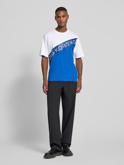 Michael Kors T-Shirt mit Label-Print Modell 'KORS MESH STRIPE' Weiss 1