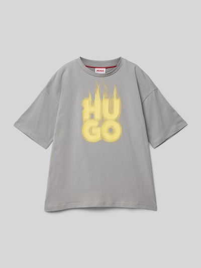 HUGO T-Shirt mit Runfdhalsausschnitt Hellgrau 1