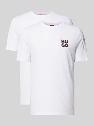 HUGO T-shirt z nadrukiem z logo model ‘Dimento’ Biały 2