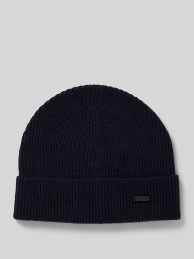 HUGO Beanie mit Label-Detail Modell 'Xamiro' Dunkelblau 1