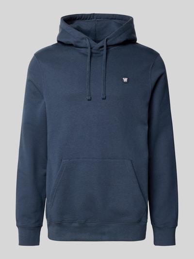 Wood Wood Hoodie met kangoeroezak, model 'Ash' Blauw - 2