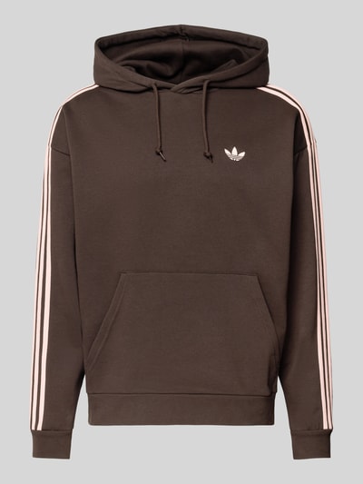 Produktfoto, Oversized Hoodie mit Kapuze von adidas Originals in Braun, Baumwoll-Mix, Känguru-Tasche, Label-Stitching, gerippte Abschlüsse