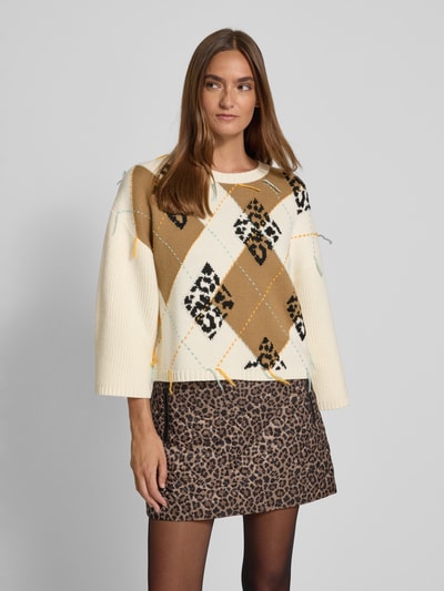 Marc Cain Strickpullover mit gerippten Abschlüssen Ecru 4