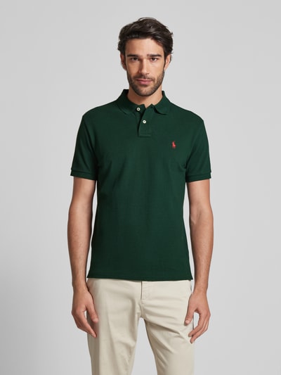 Polo Ralph Lauren Slim Fit Poloshirt mit Label-Stitching Gruen 4