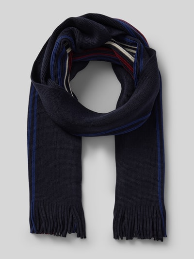 Tommy Hilfiger Sjaal met franjes, model 'CORP LOVE RASHELLE' Marineblauw - 1