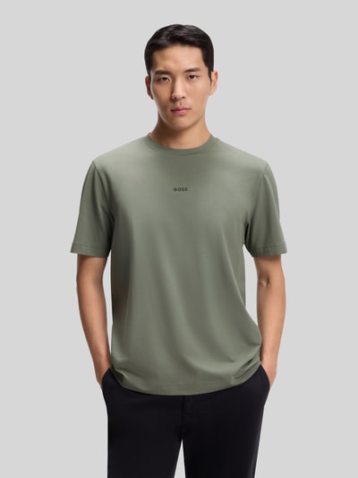 BOSS Orange Relaxed Fit T-Shirt aus Baumwoll-Mix Modell 'TCHUP' Oliv 4