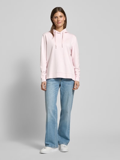 s.Oliver RED LABEL Relaxed Fit Hoodie aus Baumwoll-Mix mit breiten Kordeln Rosa 1