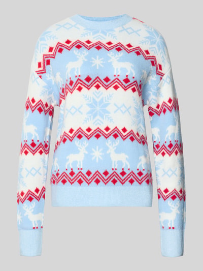 Christian Berg Woman Relaxed Fit Strickpullover aus elastischem Material-Mix Bleu 1