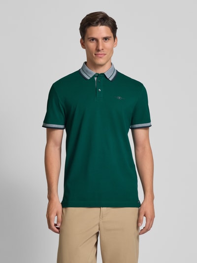 Tom Tailor Regular Fit Poloshirt aus Baumwoll-Mix Dunkelgruen 4