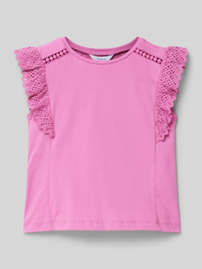 Mayoral T-Shirt mit Spitzenbesatz Pink 1