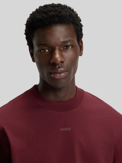 HUGO Relaxed Fit T-Shirt aus reiner Baumwolle Modell 'DAPOLINO' Bordeaux 3