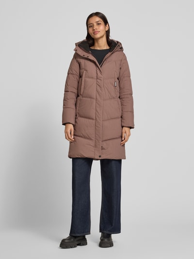 khujo Gewatteerde lange jas met capuchon, model 'Graya' Beige - 1