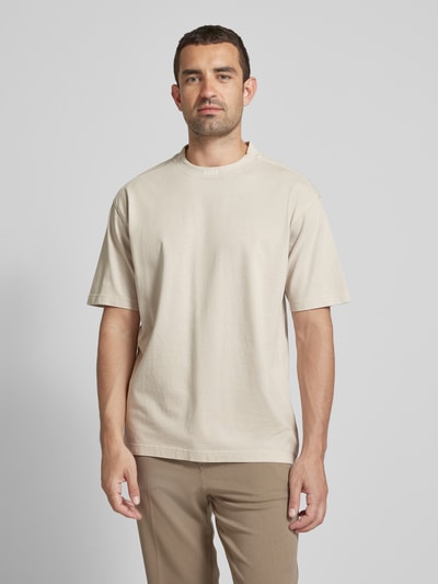 BOSS Orange Oversized T-shirt met labelstitching Beige - 4