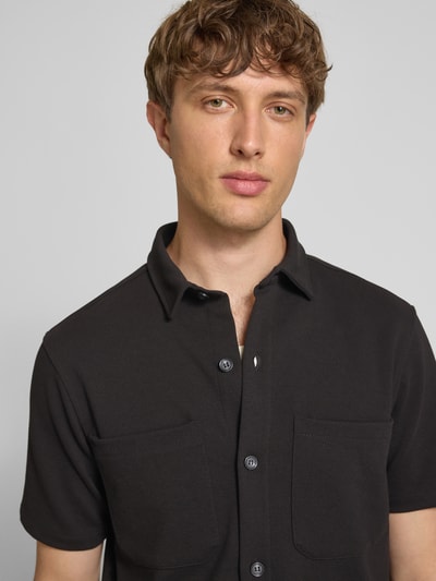 Only & Sons Regular Fit Hemdjacke mit leichtem Strukturmuster Modell 'NEWKODYL' Black 3