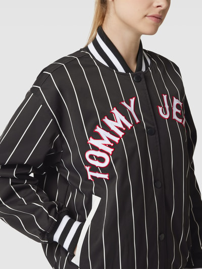 Tommy Jeans Collegejack met streepmotief Zwart - 3