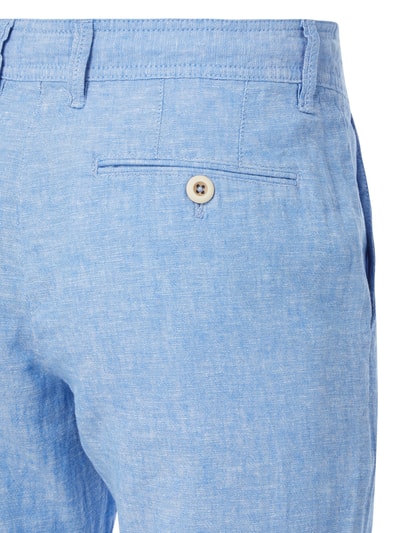 Montego Men Stoffhose aus Leinen-Baumwoll-Mix mit Kordelzug Modell 'Tony' Hellblau 4