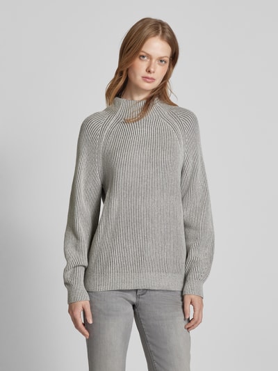 Tom Tailor Loose fit gebreide pullover met gestreept ribmotief Lichtgrijs - 4