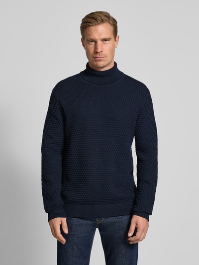 MCNEAL Sweter z wywijanym kołnierzem z prążkowanymi wykończeniami Ciemnoniebieski 4